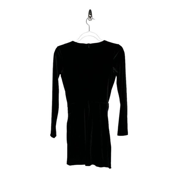 Zara Womens Short Velvet Dress Size XS Black Long Sleeve V Neck Party Velour - Picture 10 of 16